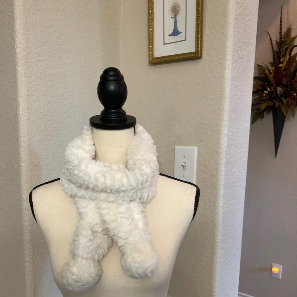 Posh Plush off white super soft cozy scarf